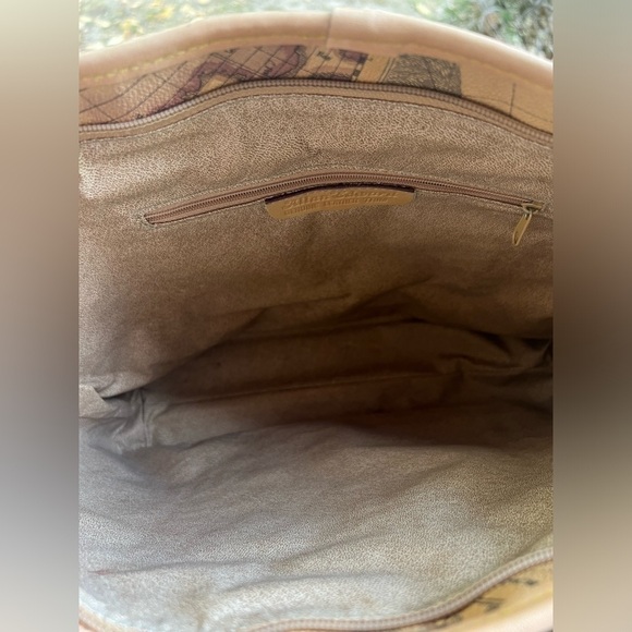 Allan Edmond world canvas leather tote brown 16 x 12 preppy travel work - Picture 6 of 15